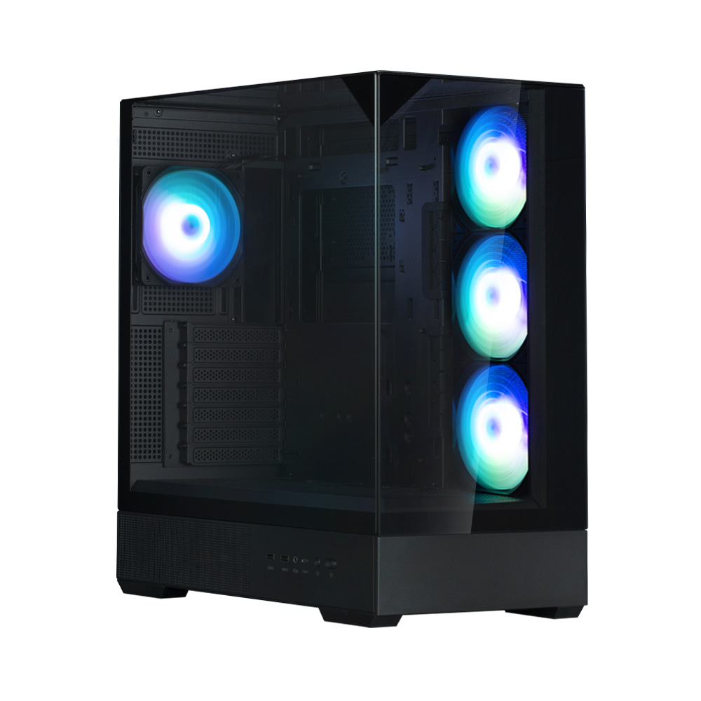 Zalman CARCASA P40 Prism Plus, middle tower, gaming, fara sursa, suporta 9xfan, P40 Prism Plus Black