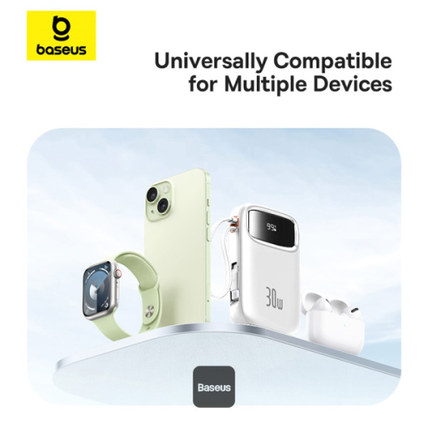 Baseus POWER BANK Qpow2 Digital Display, 10000mAh, 30W, 2 x USB Type-C output/input, P10055008213-00 - imagine 2