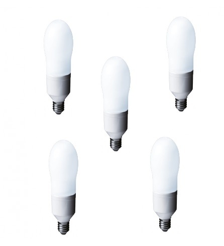 Panasonic SET 5 becuri fluorescent, soclu E27, putere 24W, forma oval, lumina alb, EFA24E282V-5