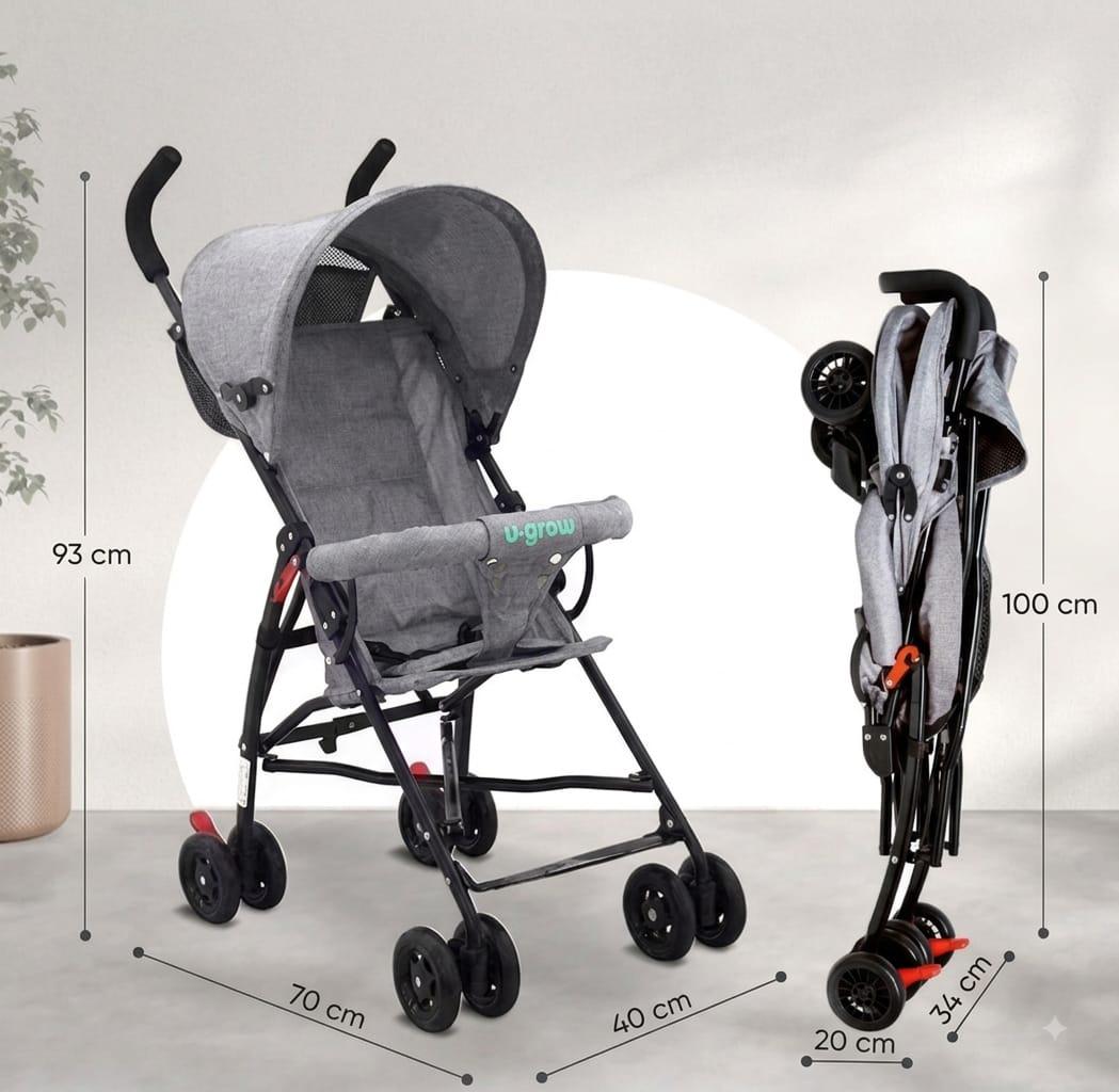 U-GROW Carucior sport, pliere tip umbrela, gri, UG-UMB01-GREY - imagine 2