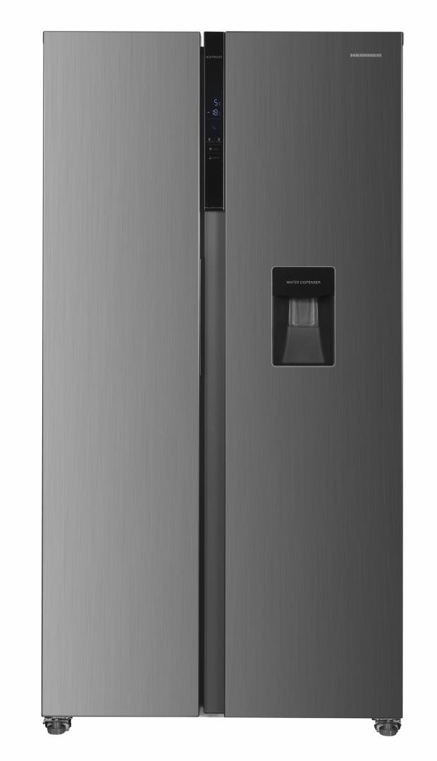 HEINNER Side by Side, No Frost, 439 L, Clasa E, Dozator apa, Aspect inox, HSBS-H439NFXWDE++