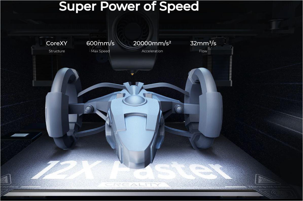 CREALITY Imprimanta 3D, Tehnologie FDM, viteza printare 600mm/s, Precizie 100 +/-0.1mm, K1 MAX - imagine 6