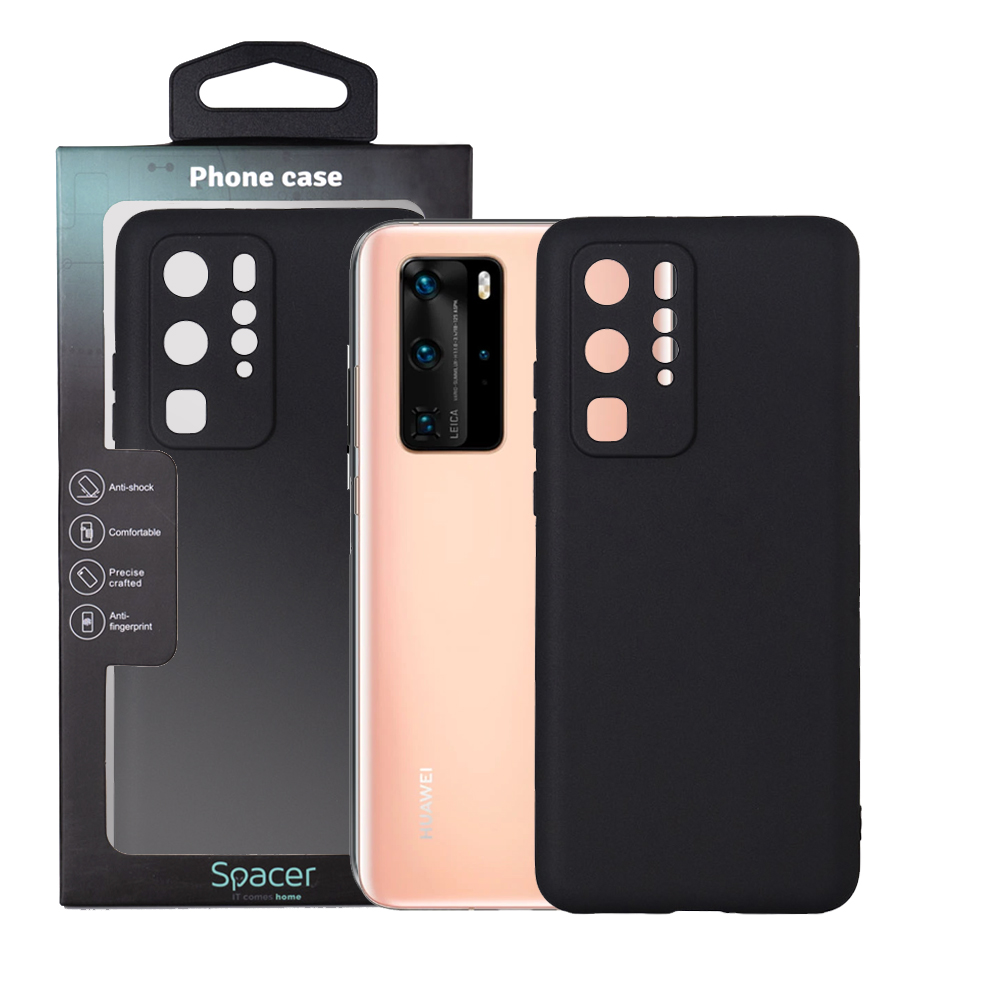 SPACER Husa Huawei telefon P 40 Pro, negru, tip back cover, material flexibil TPU, SPPC-HU-P-40P-TPU