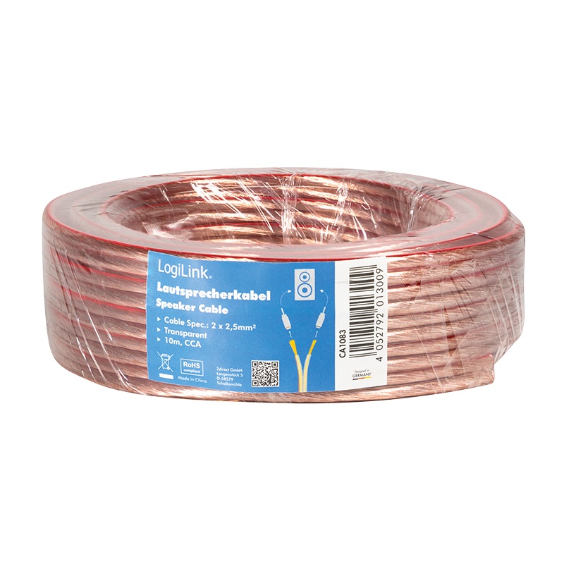 Logilink ROLA cablu audio, 2 x 2.5mm2, 10m, CCA, CA1083