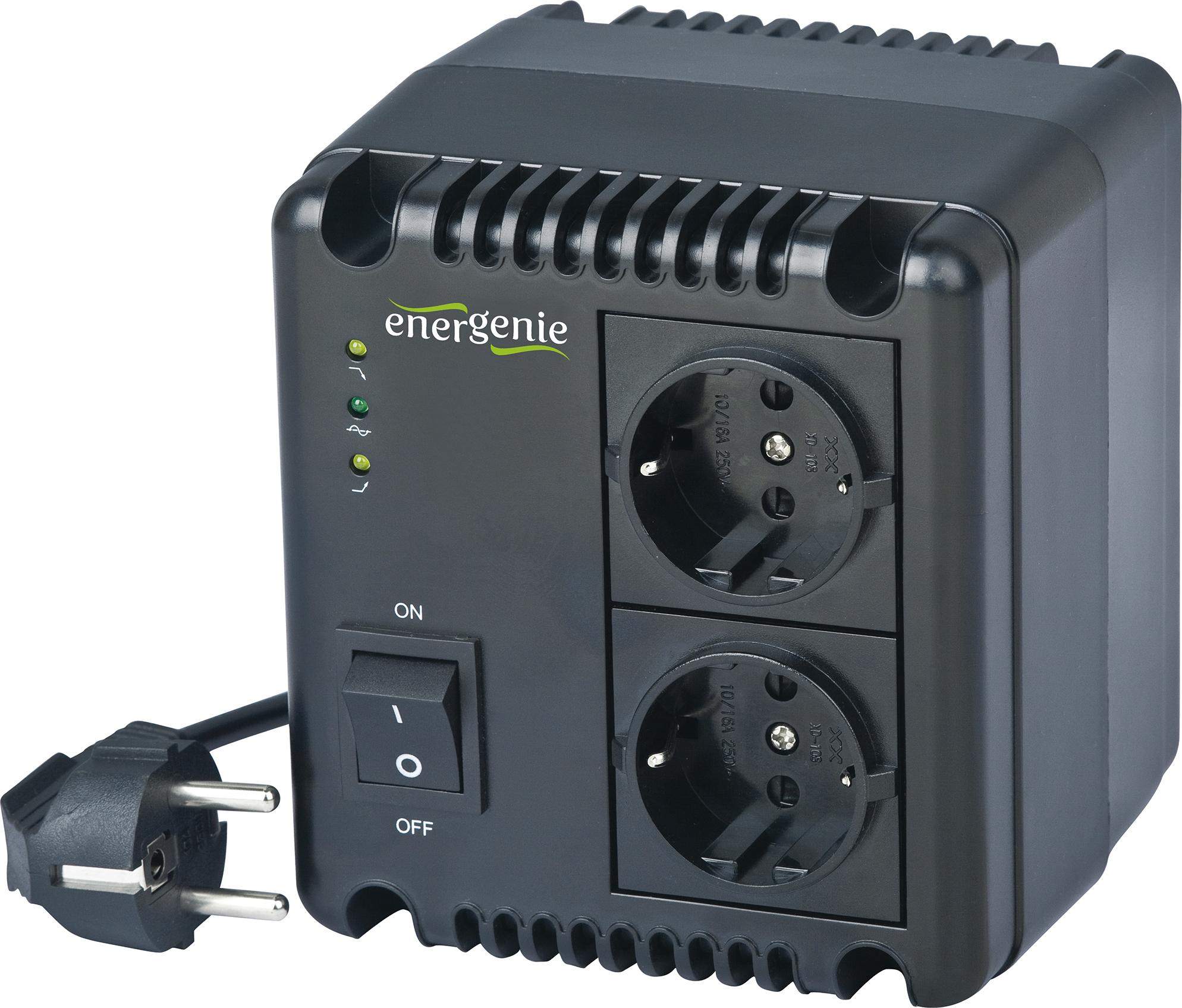 Gembird AVR cu sinusoida pura, LED, 1000VA/ 600W, 2x Schuko, EG-AVR-1001