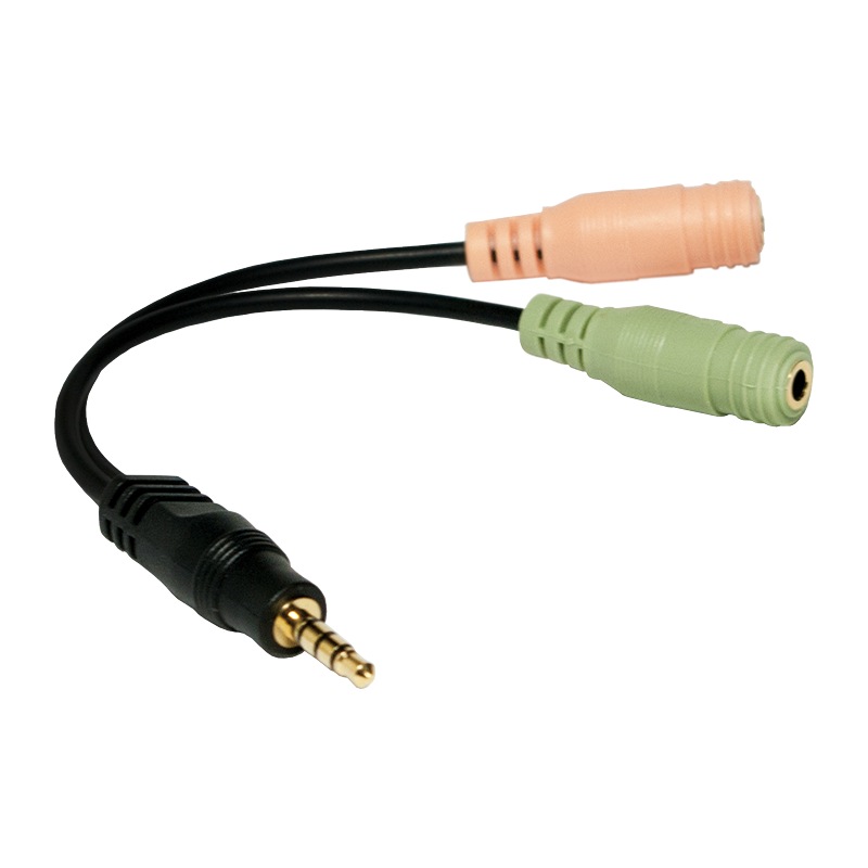 Logilink ADAPTOR audio stereo 3.5 stereo (1 x 3.5mm 4-pin T la 2 x 3.5" 3-pin M), 15cm, CA0021 - imagine 2