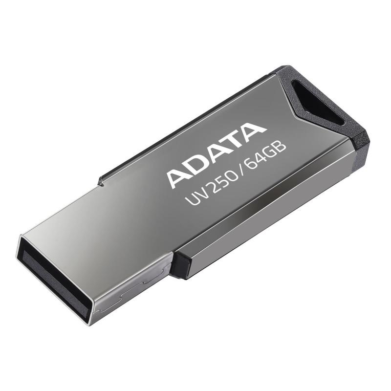 ADATA Memorie USB UV250 64 GB, USB 2.0, Argintiu, AUV250-64G-RBK