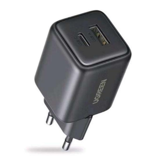 UGreen INCARCATOR retea, "X514" Quick Charge 20W GaN, 1 x USB Type-C, 1x USB, negru, 65737