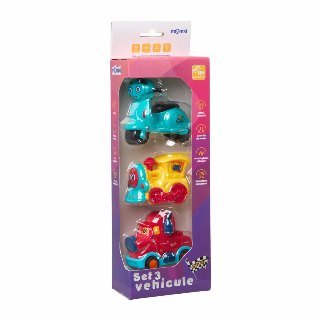 MomKi SET 3 VEHICULE ACTIONATE PRIN INERTIE, DIVERSE MODELE SI CULORI, MOMKI899-17A - imagine 9
