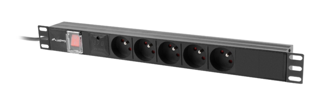 Lanberg Unitate alimentare PDU 19", 5 prize ng, PDU-05E-0200-IEC-BK