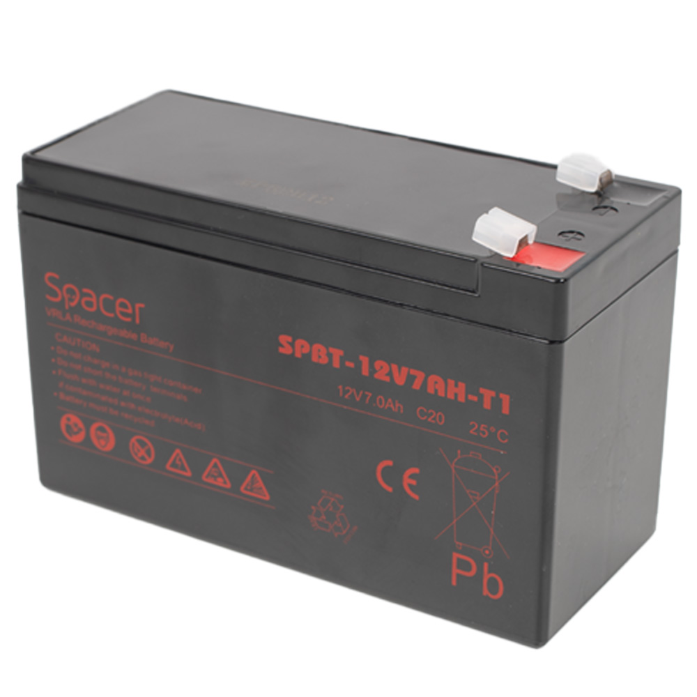 SPACER ACUMULATOR UPS 12V / 7Ah, dimensiuni: 151x66x96mm, inaltime+terminal: 102mm, SPBT-12V7AH-T1