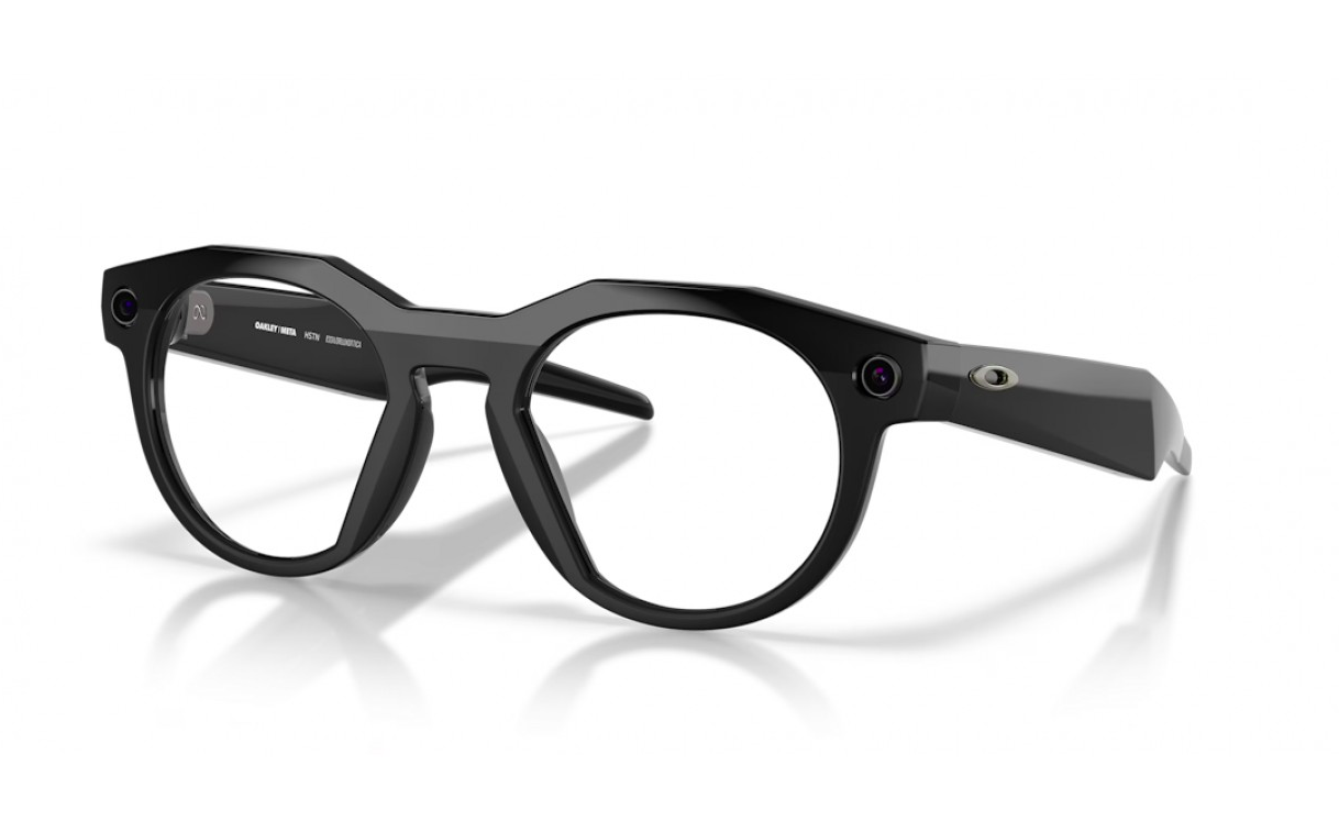 OAKLEY Meta HSTN AI Glasses Black Frame Clear Lenses Wide - High Bridge Fit, OW8002-0751
