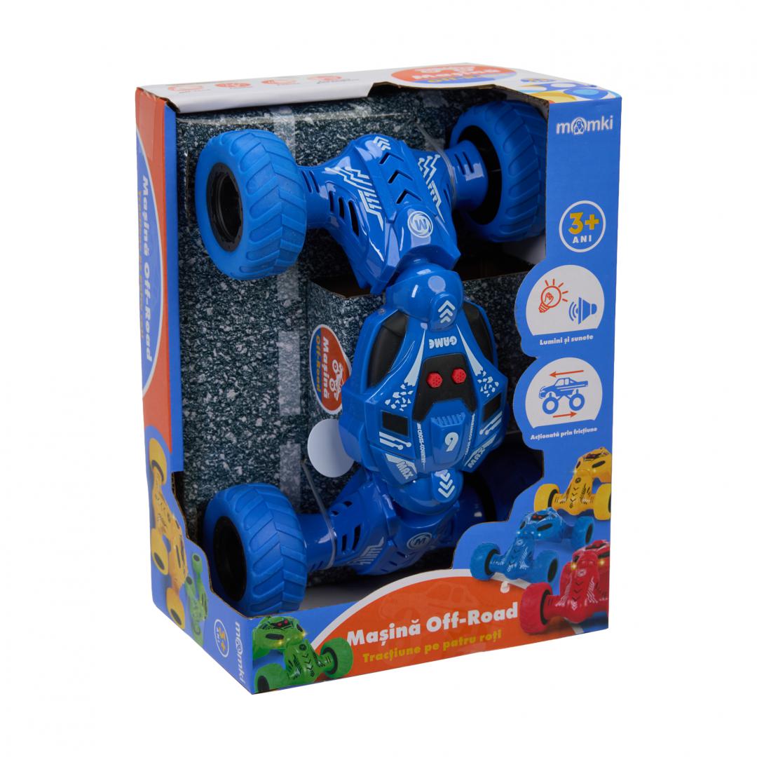 MomKi MASINA OFF-ROAD CU LUMINI SI SUNETE, ALBASTRU, MOMKI1189-31ABS