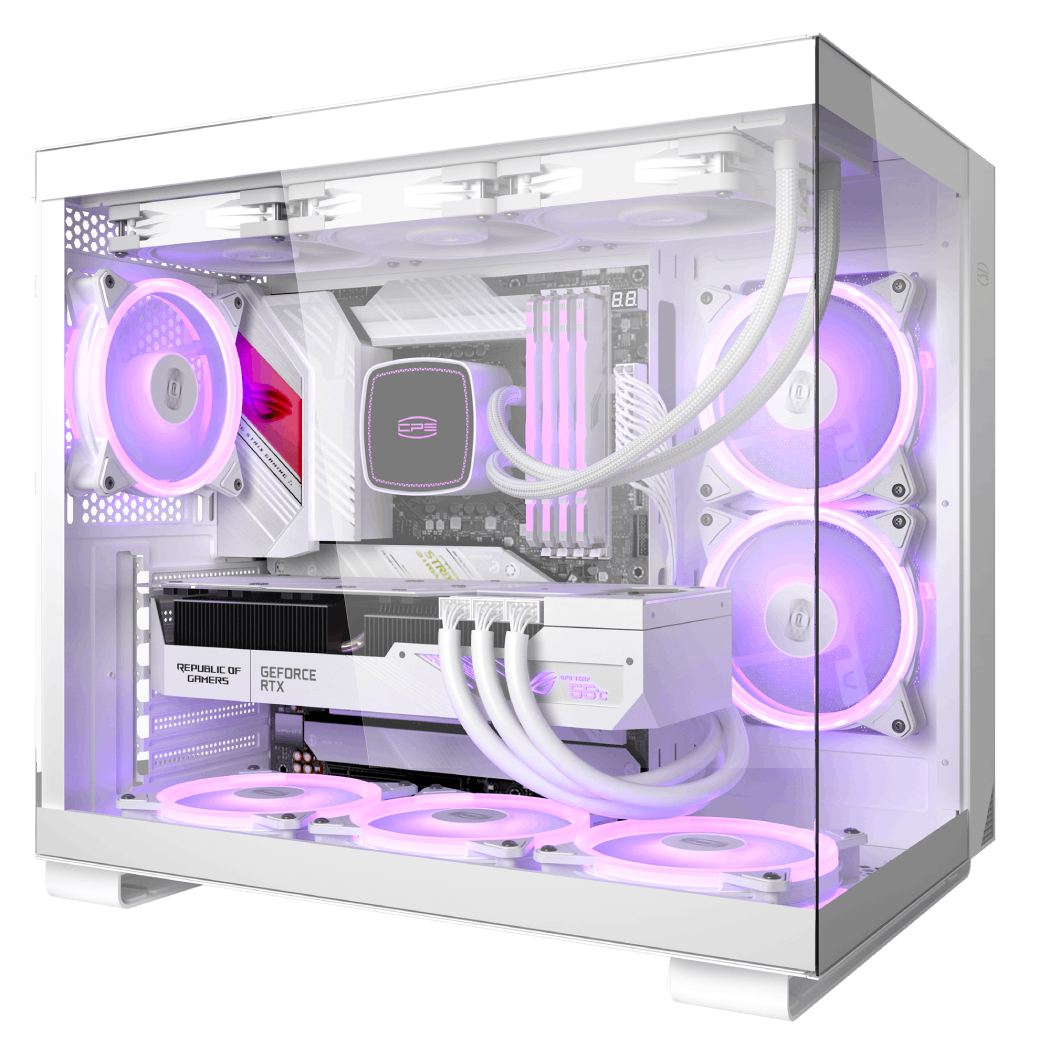 PCCOOLER CARCASA, Middle Tower, ATX, fara sursa, sticla securizata, 6 ventilatoare, C3 T500 ARGB WH - imagine 6