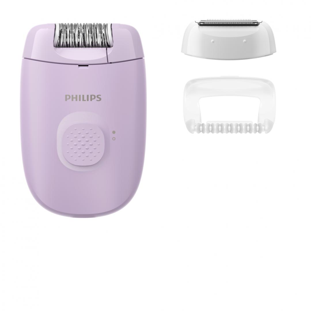 PHILIPS Epilator cu fir Seria 2000, 1 viteza, 2 accesorii, Retea, Lila, L x A x I (mm), BRE237/00