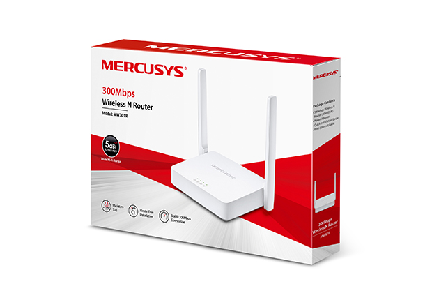 Mercusys ROUTER wireless 300Mbps, 2 porturi 10/100Mbps, 2 antene externe, MW301R - imagine 3