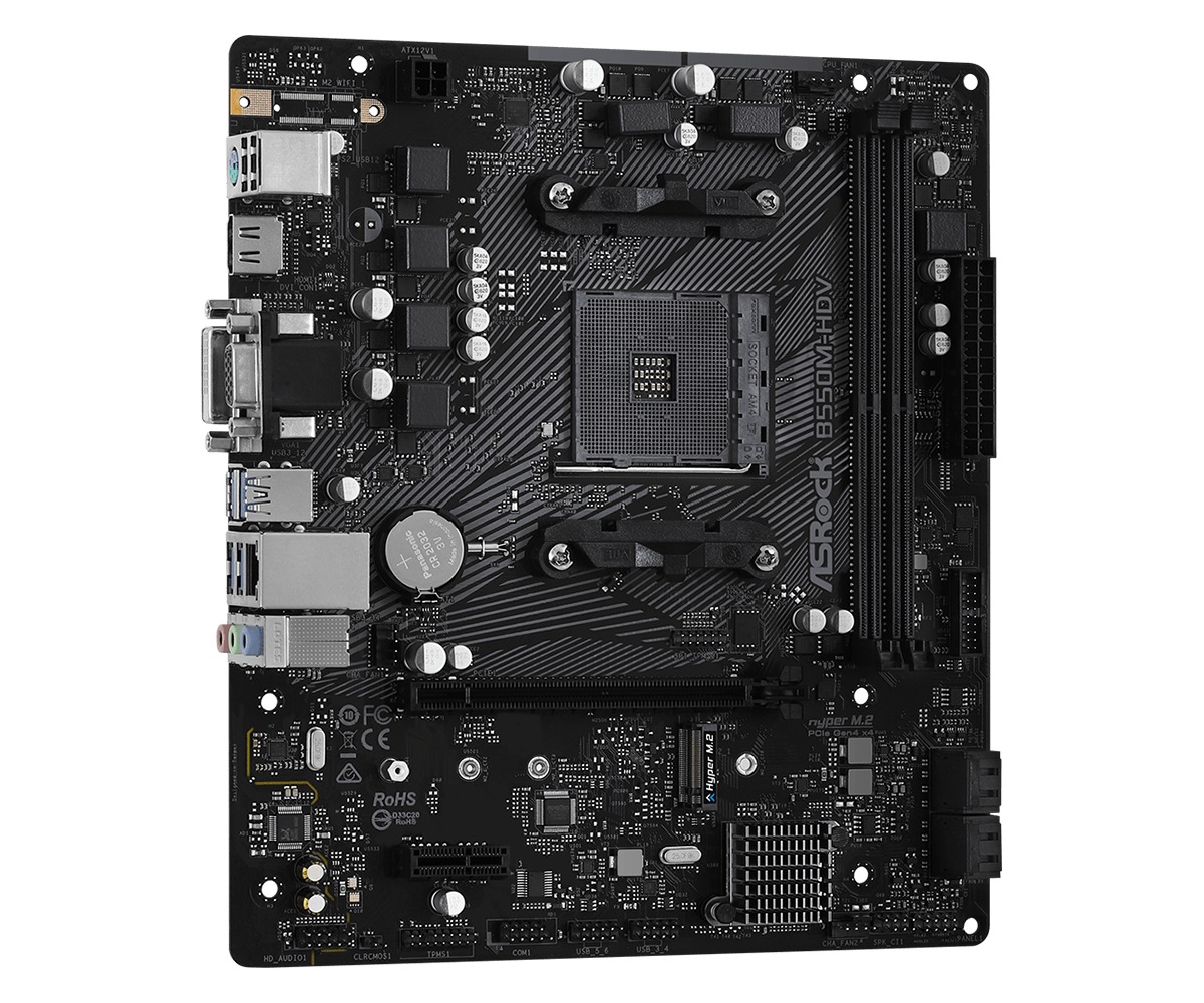 Asrock PLACA de BAZA, skt AM4, mATX, AMD B550, 2 x DDR4, max. 64 GB, 4 x SATA, 1 x M.2, B550M-HDV - imagine 4