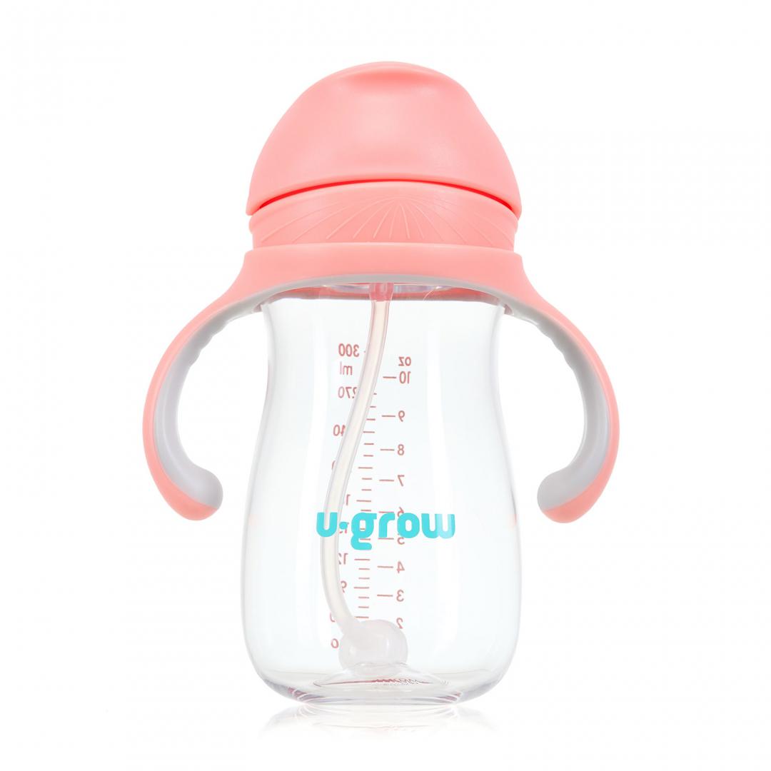 U-GROW Cana cu pai tritan, roz, 300ml, UG-895PK - imagine 2