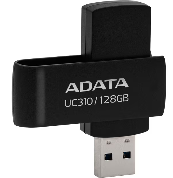 Adata MEMORIE USB 3.2 128 GB, protectie slide laterala, carcasa plastic, negru, UC310-128G-RBK