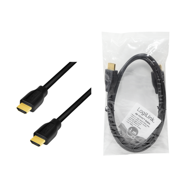 Logilink CABLU video, HDMI (T) la HDMI (T) 2.0, 1m, conectori auriti, rezolutie maxima 4K, CH0100 - imagine 6