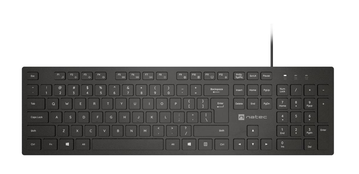 NATEC Tastatura Herring Slim, USB, Negru, NKL-2341