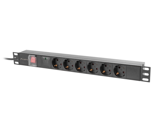 Lanberg Unitate alimentare PDU 19", 6 prize ng, PDU-06F-0200-IEC-BK