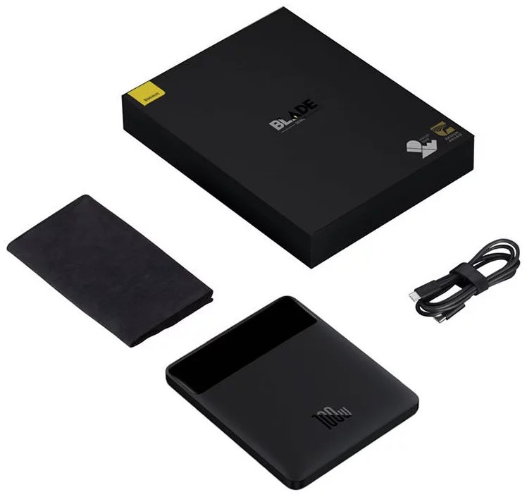 Baseus POWER BANK Blade, 20000mAh, PD 100W, ultra thin, 2 x USB; 2 x USB Type-C, display, PPBL000201 - imagine 6