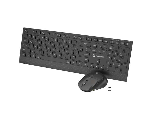 NATEC Kit Wireless tastatura si mouse STINGRAY 2, Negru, NZB-2315