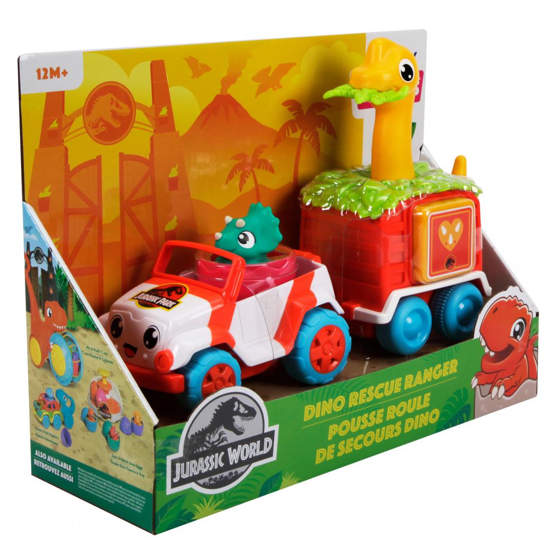 TOMY VEHICUL DE SALVARE CU REMORCA COLORATA, DINO, JURASSIC WORLD, T73253 - imagine 2