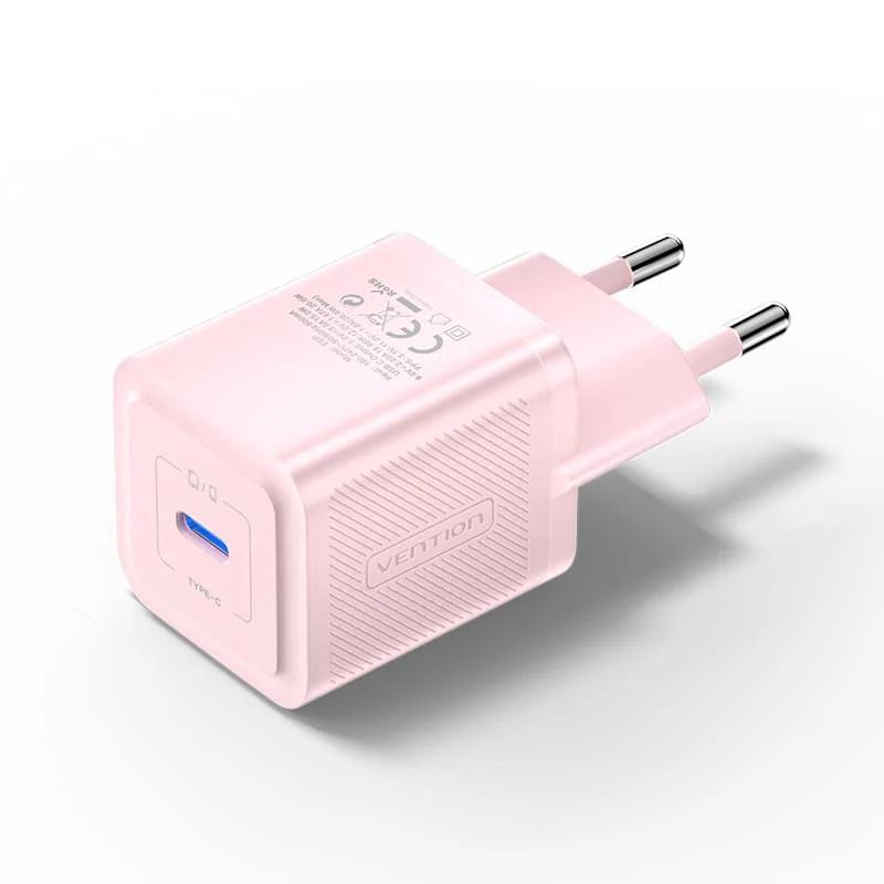 Vention Alimentator retea 20W, 1 x USB Type-C, 5V/3A, QC 3.0, roz, FEPP0-EU