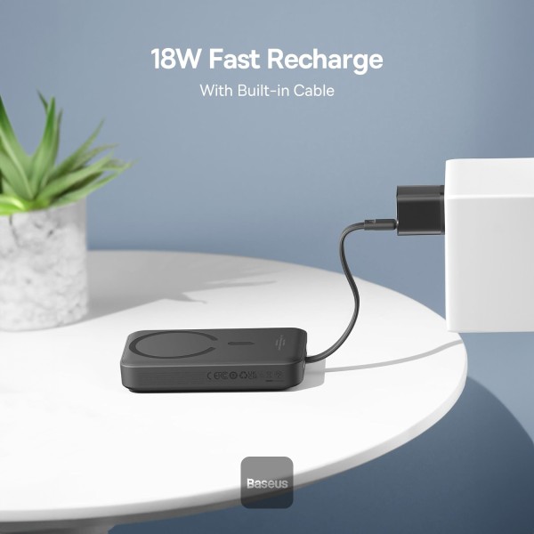 Baseus POWER BANK Magnetic Mini Wireless, 10000mAh, 30W, 2 x USB Type-C, P1002210B113-00 - imagine 6