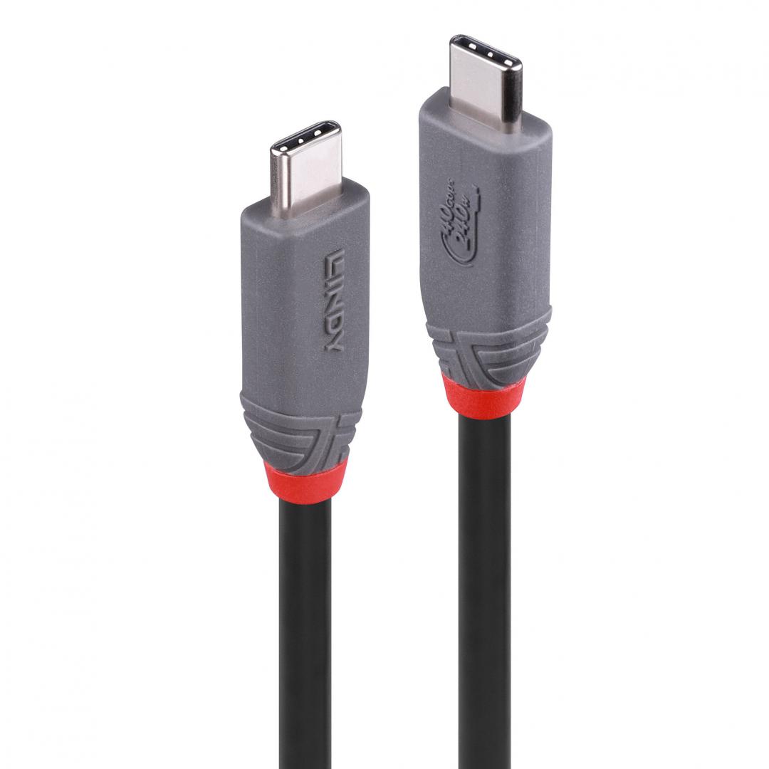 Lindy Cablu 0.8m USB4 Type C 40Gbps Anth, LY-36956