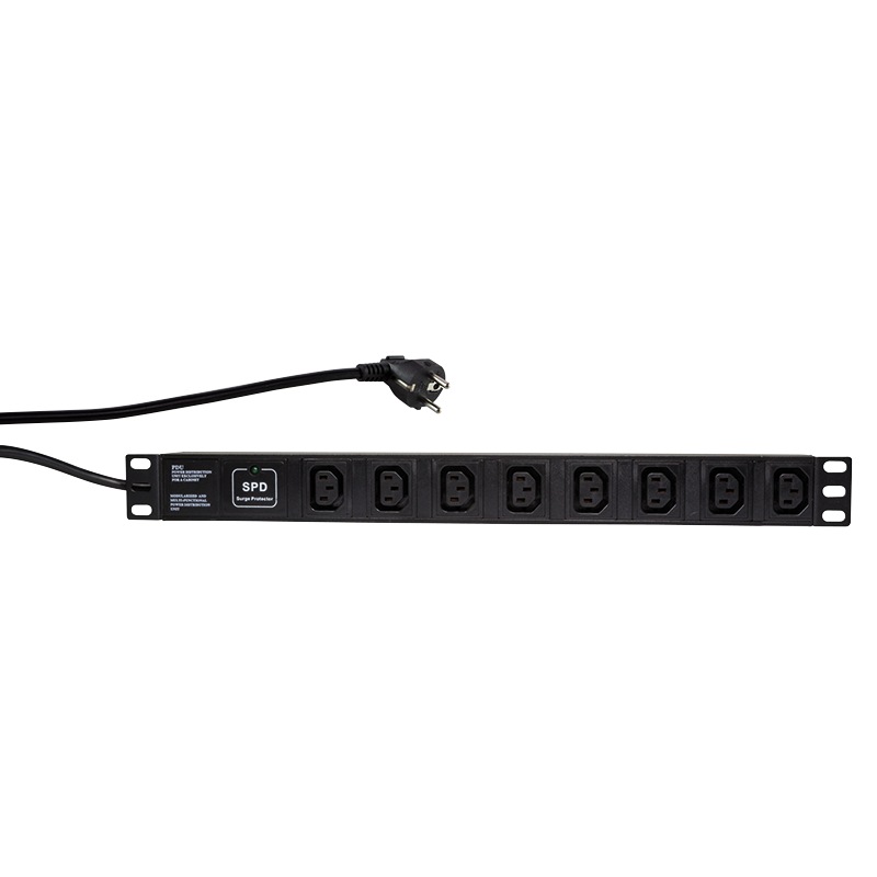 Logilink PDU 1U pt. rack 19 inch, 8 prize IEC, intrare Schuko, max 16 A, protectie, PDU8A01