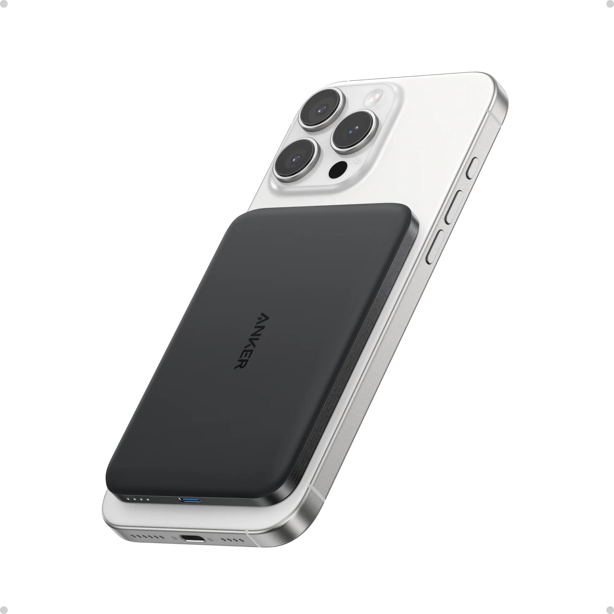 Anker POWER BANK Nano 5.000 mAh, 15W MagGo, slim, magnetic, wireless, 1 x USB-C incarcare, A1665H11 - imagine 2
