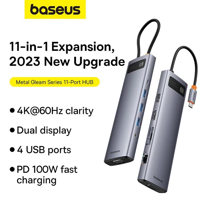 Baseus DOCKING Station Metal Gleam Series 11-in-1, conectare PC USB-C,Type-C to, B00030709811-00 - imagine 4