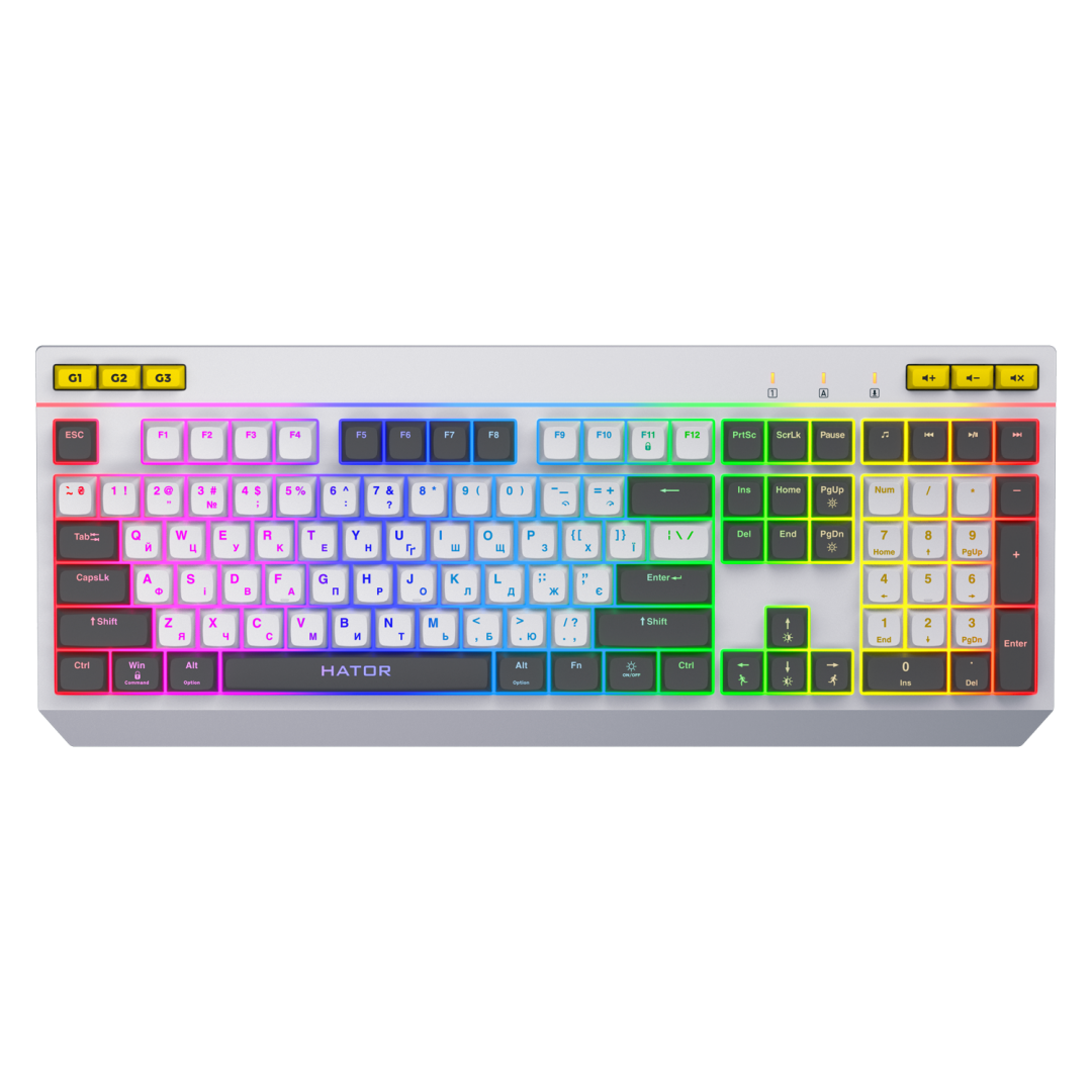 HATOR Tastatura Icefall, RGB, USB, Alb, HTK405US