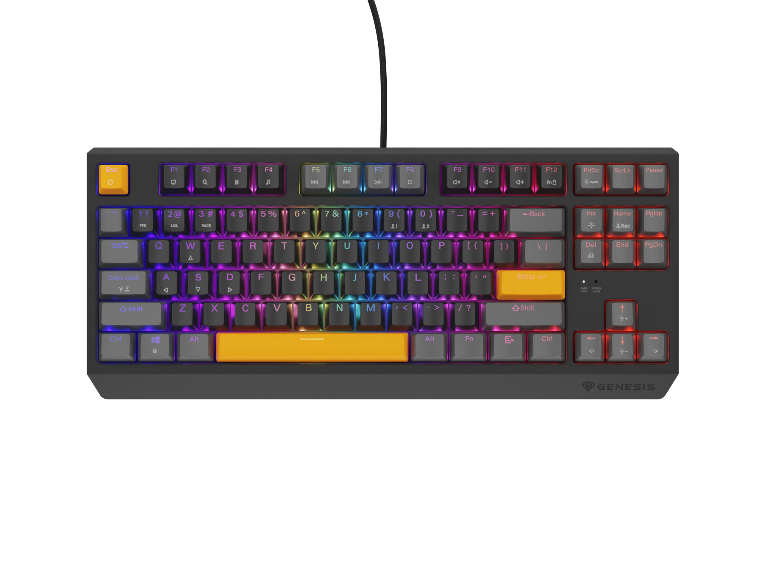 Genesis Tastatura Thor 230 TKL Anchor Gray Positive RGB Outemu Red, NKG-2081 - imagine 3
