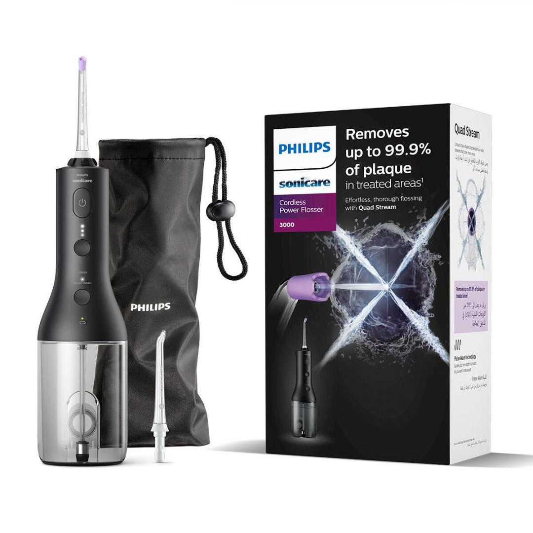 PHILIPS Irigator bucal Sonicare Cordless Power Flosser 3000, Tehnologie QuadStream, HX3826/33