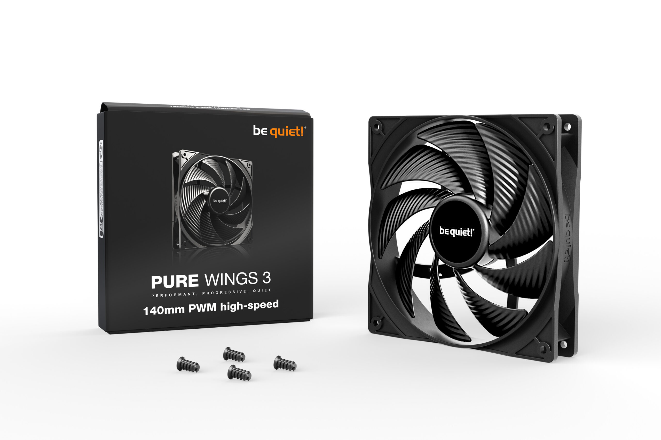 Be Quiet Ventilator ! "PURE WINGS 3"140mm 1800 rpm, Rifle bearing, 4-pin PWM, BL109