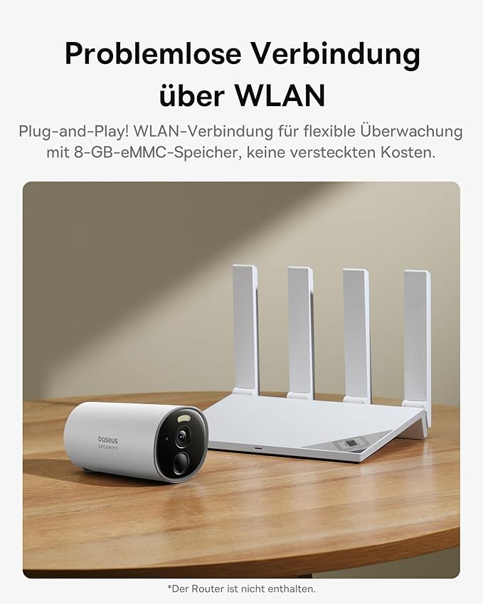 Baseus CAMERA IP Exterior B1, 2K QHD 2304 x 1296, acumulator integrat durata viata pana, S0SV002130 - imagine 4