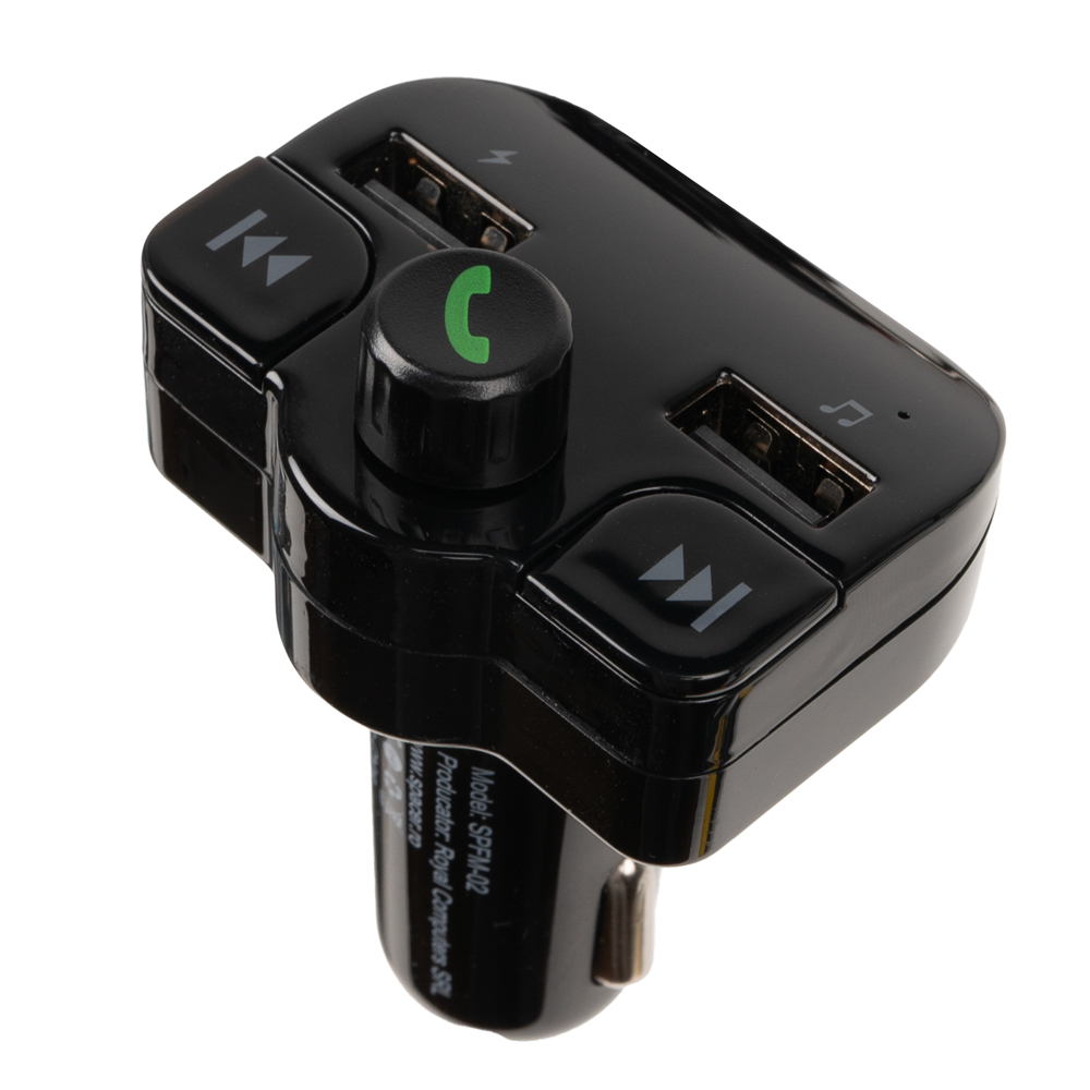 SPACER MODULATOR AUTO FM, Bluetooth 5.0, 2xUSB max. 5V/3.1A, 12V-24V, max. 10-15m, mic max., SPFM-02