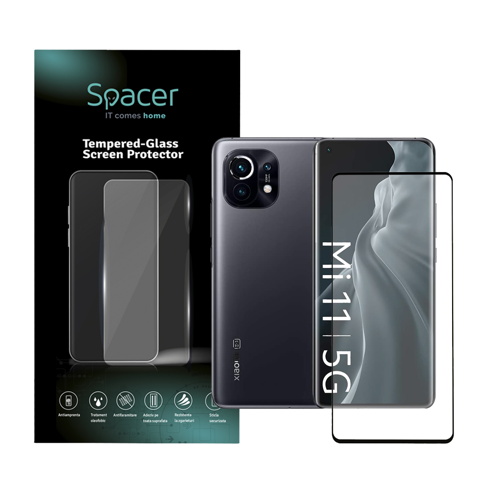 SPACER FOLIE STICLA pentru Xiaomi 11T, grosime 0.3mm, acoperire totala ecran, SPPG-XI-MI-11T-TG