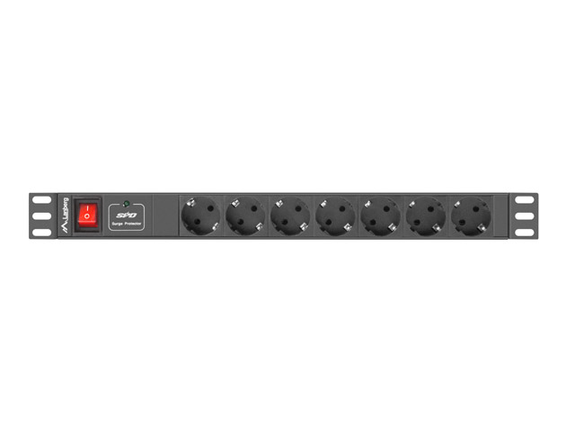 Lanberg Unitate alimentare PDU 19", 7 prize ng, PDU-07F-0200-IEC-BK