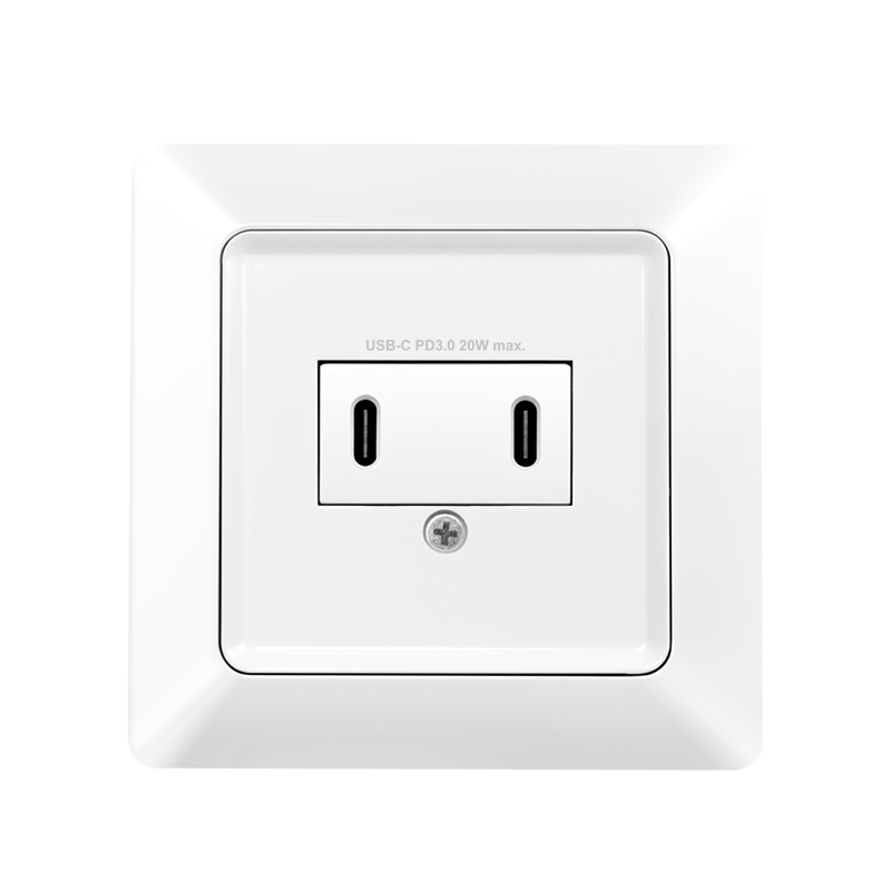 Logilink PRIZA pentru perete, Schuko x 1, 2xUSB-C PD 25W, 230V AC, 50 Hz, 16A, protectie, PA0332