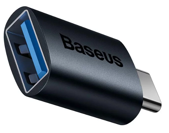 BASEUS Adaptor Ingenuity Series Mini OTG, USB 3.1 (M) la USB Type-C (T), corp metalic, ZJJQ000003