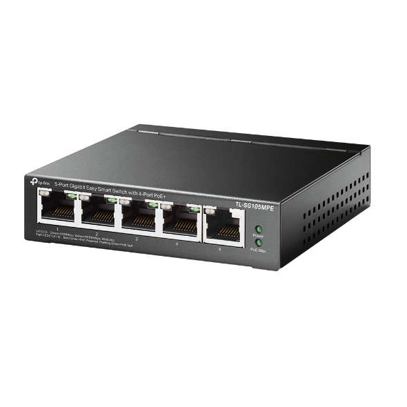 Tp-Link SWITCH 5-Port Gigabit Easy Smart Switch cu 4-Port PoE+, carcasa metalica, TL-SG105MPE