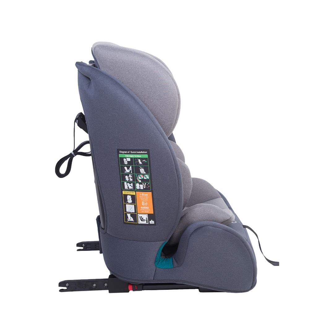 U-GROW Scaun auto 76-150CM(15M-12Y), R129, isofix si top tether, gri, UG-302IS-GR - imagine 3