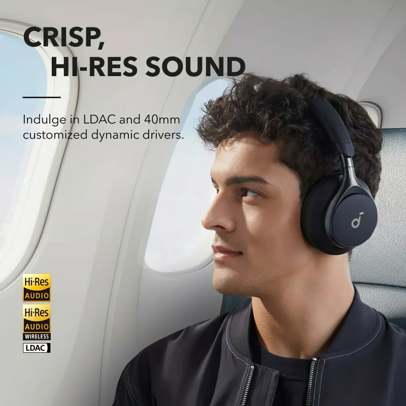 Anker Casti Soundcore Space One, Over-Ear, utilizare multimedia, Bluetooth 5.3, wireless, A3035G11 - imagine 5