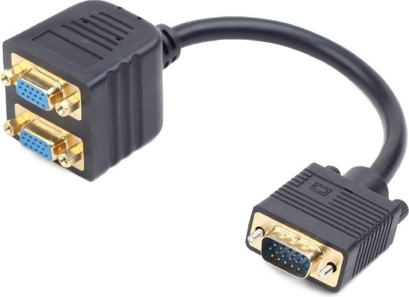 Gembird CABLU video, splitter VGA (T) la 2 x VGA (M), 20cm, negru, CC-VGAX2-20CM