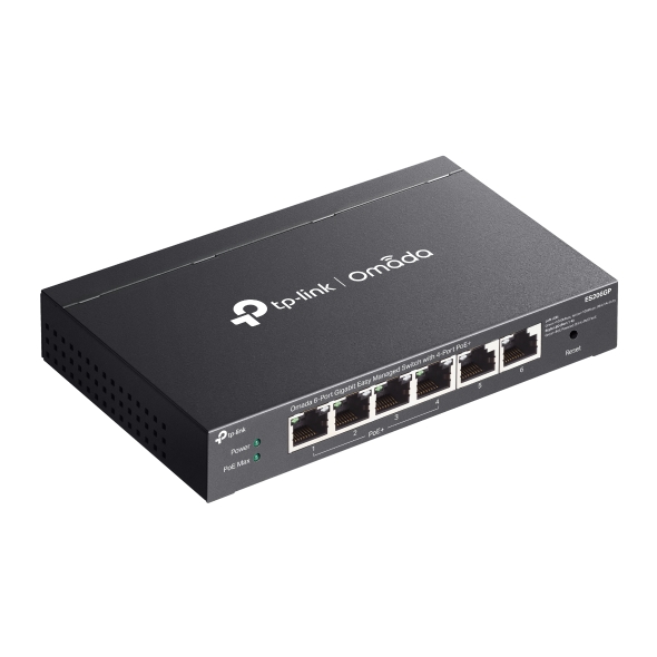 Tp-Link SWITCH Omada easy managed, 6 porturi Gigabit (4 porturi POE+ buget total 65W), ES206GP